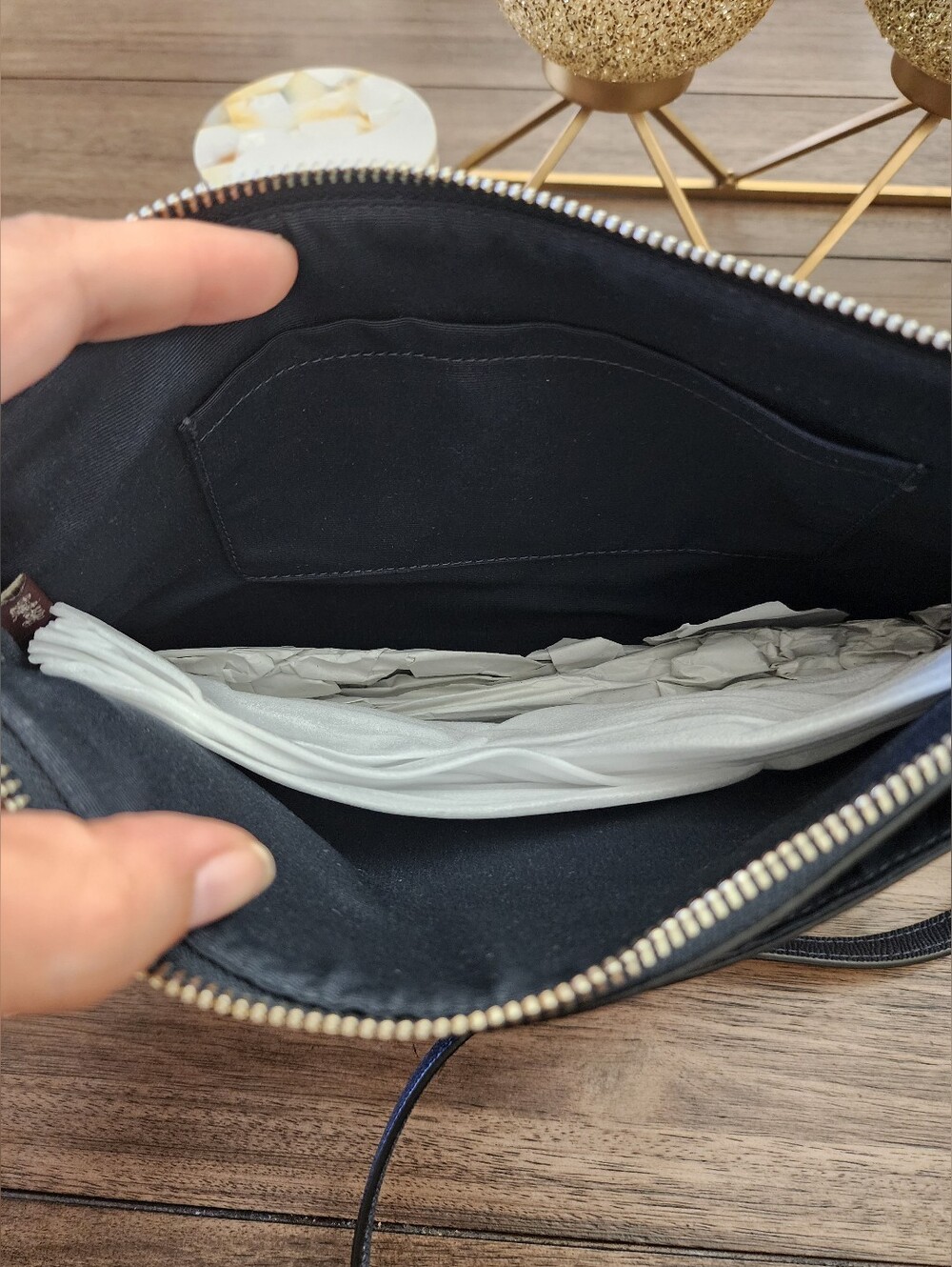 Coach Navy Crossbody- Signature Leather - Picture 7 of 10